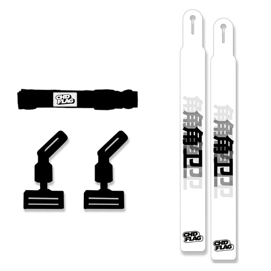 CHD Cornerback – White – Black Belt Adult design flag belt set on a clean square white background