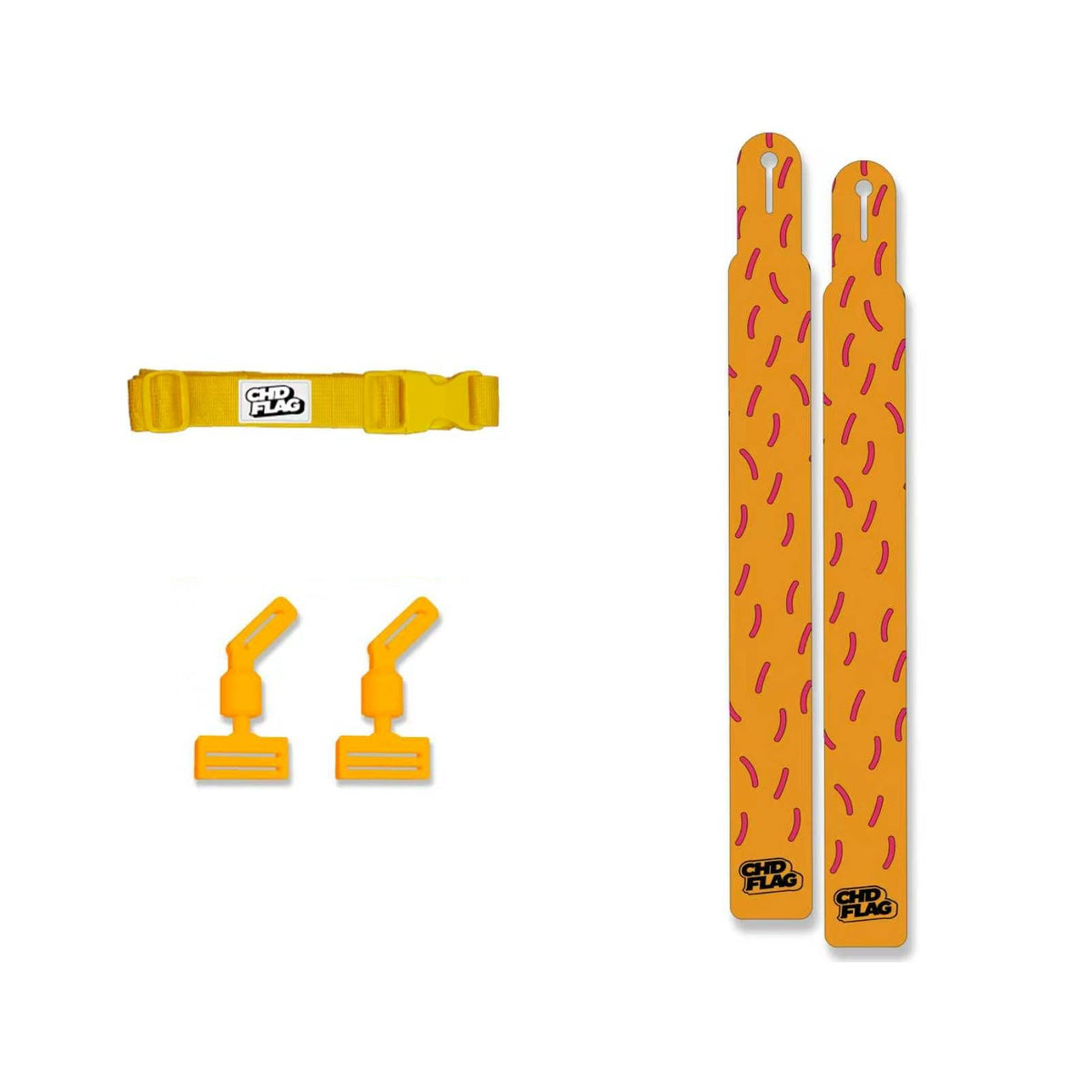 CHD Donut – Orange Adult design flag belt set on a clean square white background