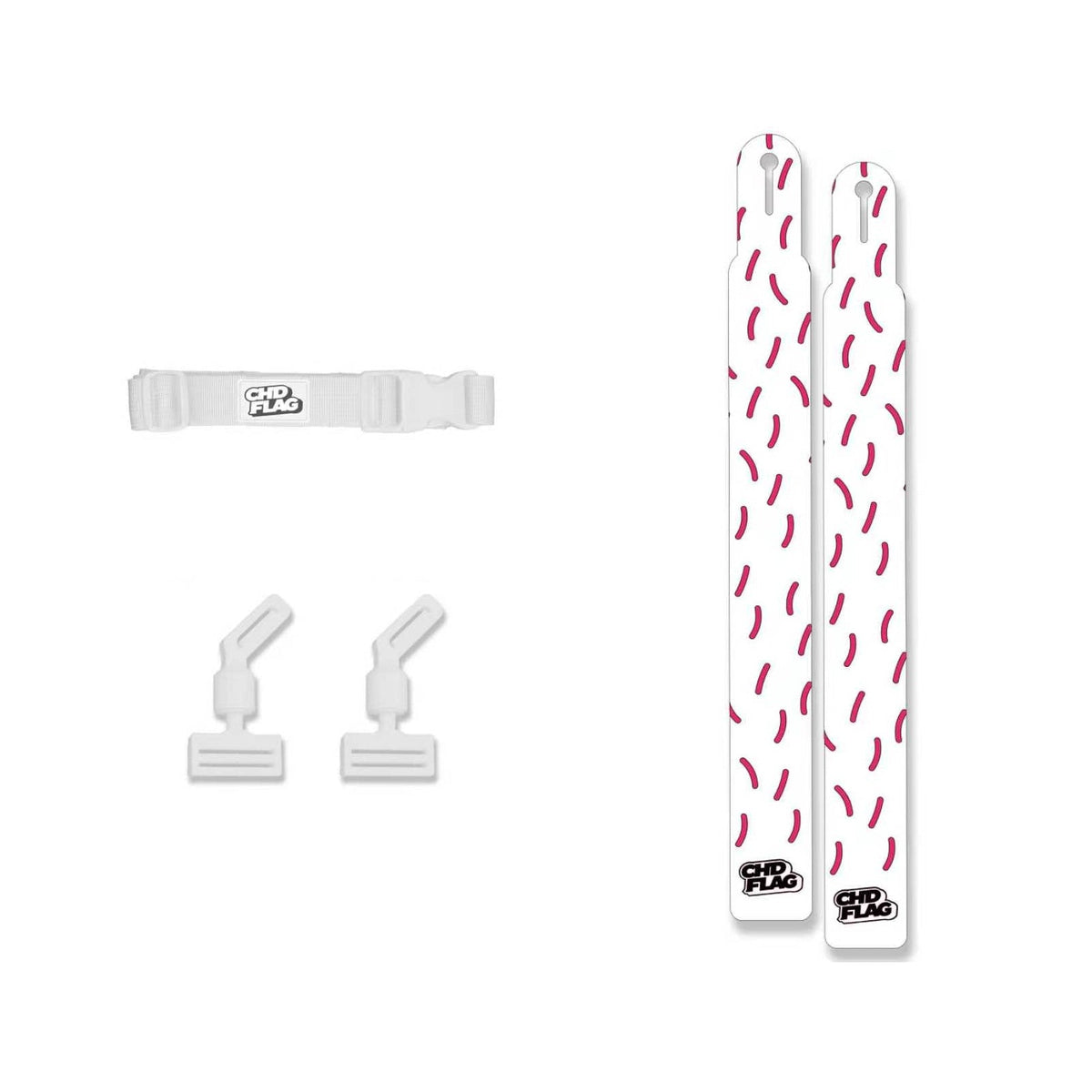CHD Donut – White Adult design flag belt set on a clean square white background