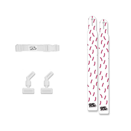 CHD Donut – White Adult design flag belt set on a clean square white background