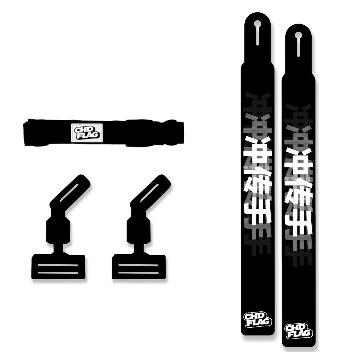 CHD Pass Rusher – Black Adult design flag belt set on a clean square white background