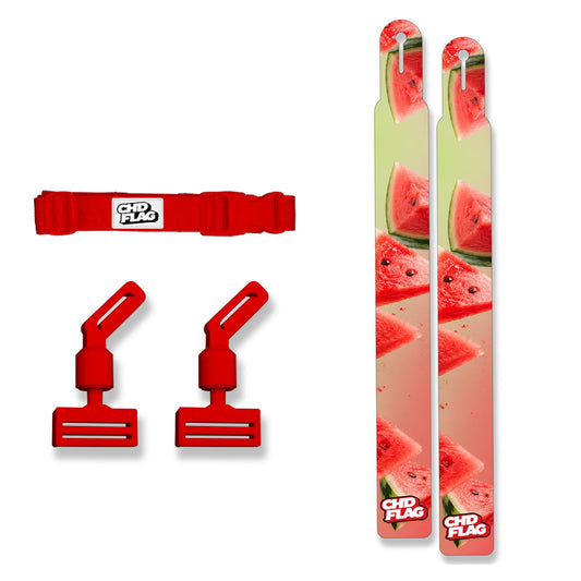 CHD Watermelon Party Adult design flag belt set on a clean square white background