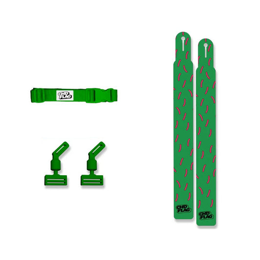 CHD Donut – Green Adult design flag belt set on a clean square white background