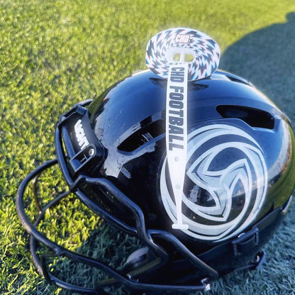 Real customer photo of CHD Houndstooth - White Design Football Mouthguard; square crop from original CHD photo